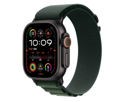 Apple Watch Ultra 2 GPS + Cellular Black Titanium/Dark Green Alpine Loop S Zielony