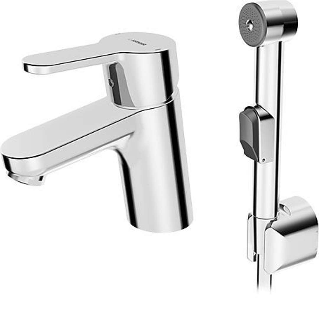 Hansa Primo - Bateria umywalkowa z główką prysznicową, chrom 49462203