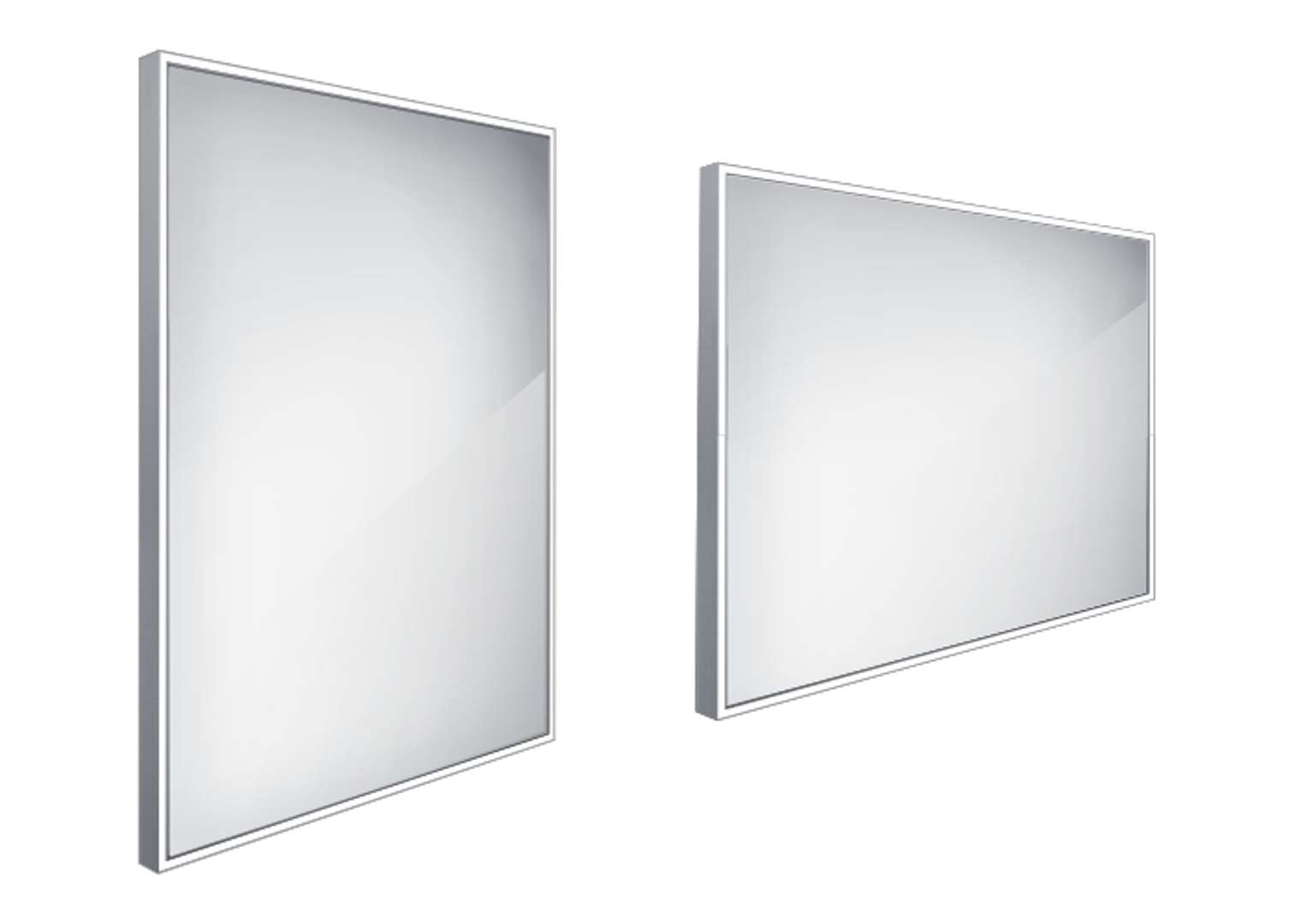 Nimco Lustra - Lustro z oświetleniem LED, 60x80 cm, aluminium ZP 13002