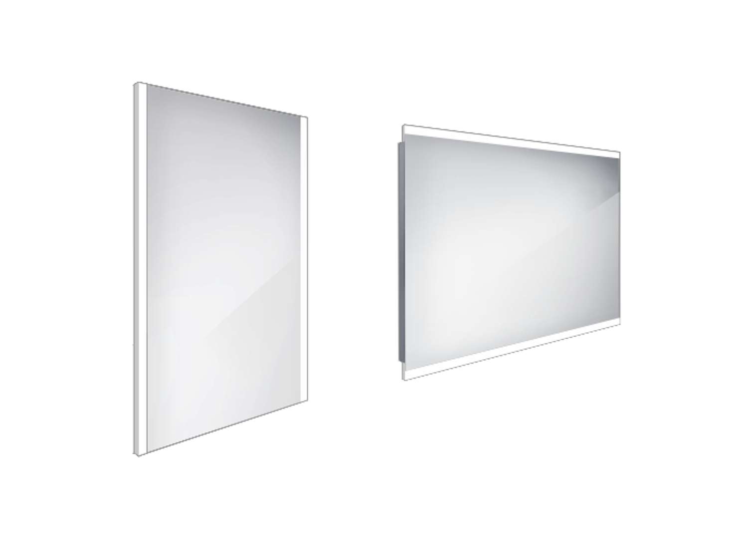 Nimco Lustra - Lustro łazienkowe podświetlane LED 50x70 cm, kwadratowe, aluminiowe ZP 11001