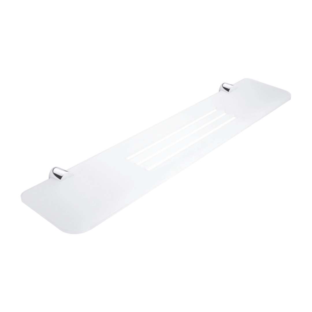 Nimco Bormo - Półka z wyfrezowanymi otworami, długość 60 cm, plexi matowa/chrom BR X360-26
