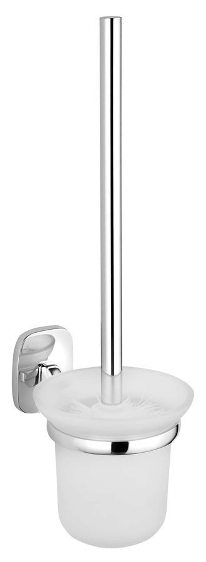 Aqualine Rumba - Szczotka do WC ścienna z uchwytem, szkło matowe/chrom RB108