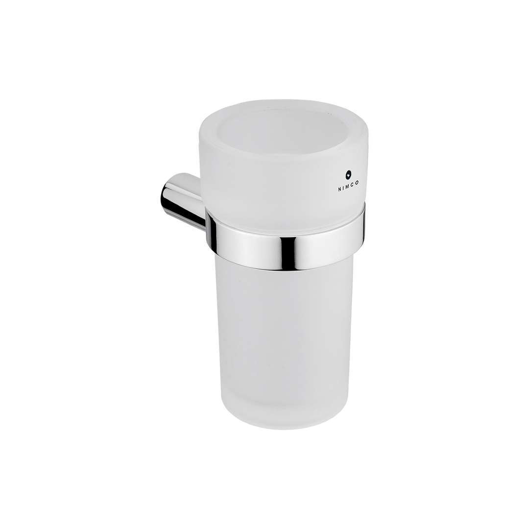 Nimco Bormo - Sklanka na szczoteczkę i pastę do zębów, z uchwytem, szkło/chrom BR 11058W-26