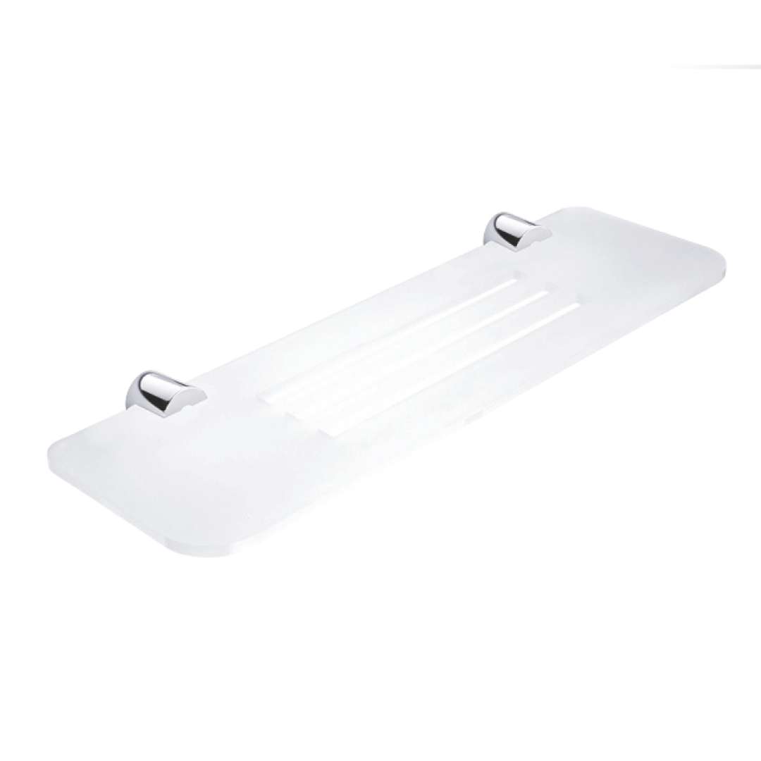 Nimco Bormo - Półka z wyfrezowanymi otworami, długość 40 cm, plexi matowa/chrom BR X340-26