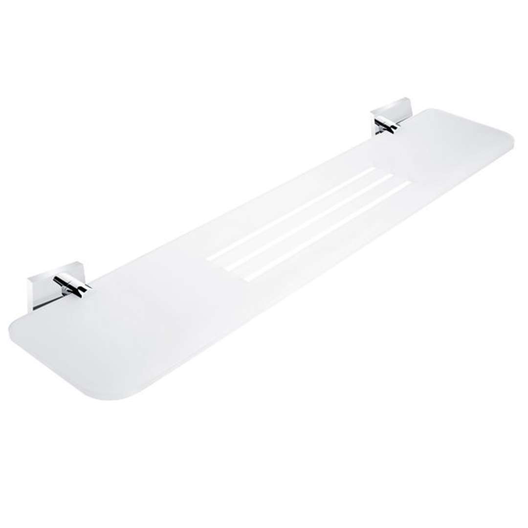 Nimco Keira - Półka IXI z wyfrezowanymi otworami 60 cm, plexi matowa/chrom KE X360-26