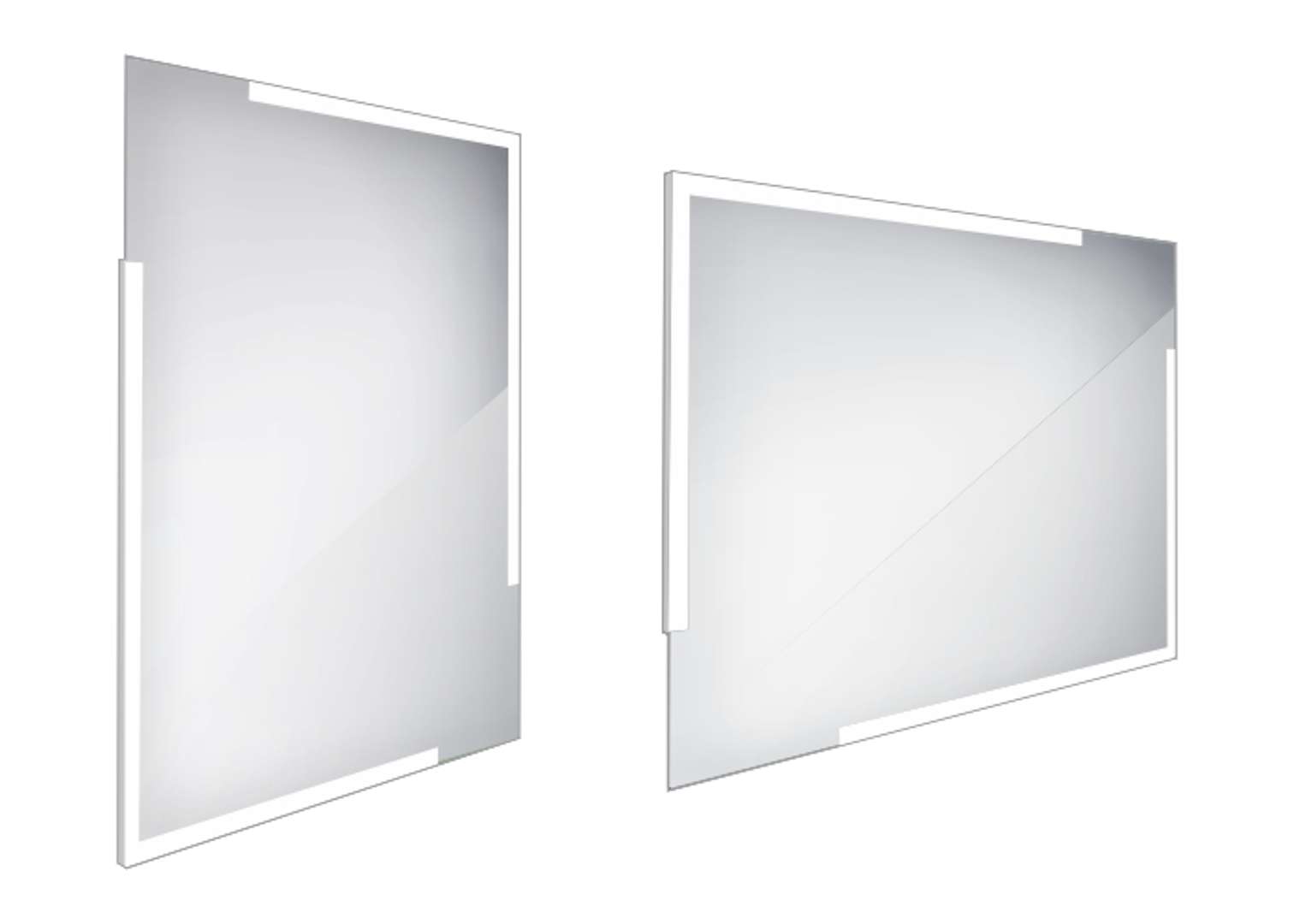 Nimco Lustra - Lustro z oświetleniem LED, 60x80 cm, kwadratowe, aluminiowe ZP 14002