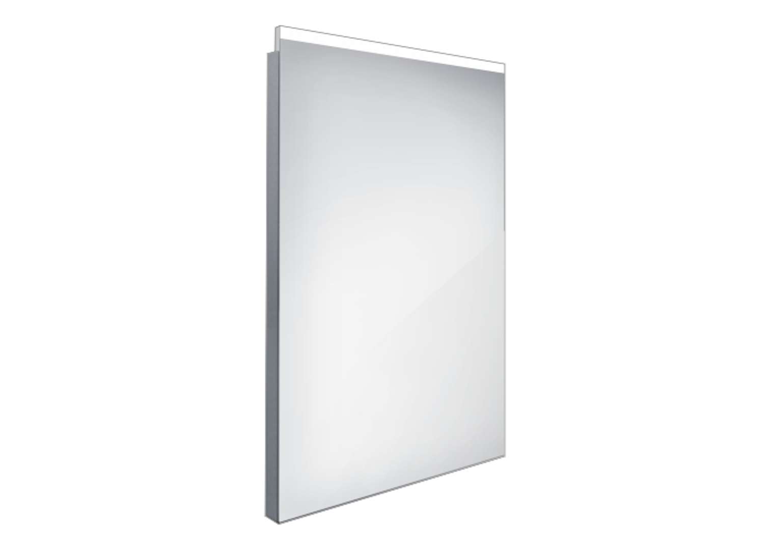 Nimco Lustra - Lustro łazienkowe podświetlane LED 50x70 cm, kwadratowe, aluminiowe ZP 8001