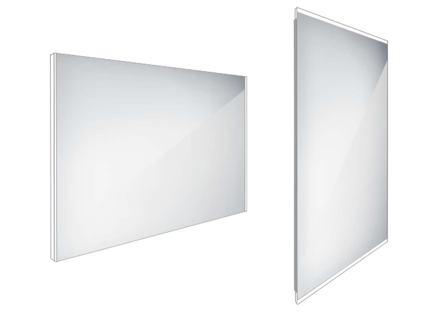 Nimco Lustra - Lustro z oświetleniem LED, 100x70 cm, aluminium ZP 9004