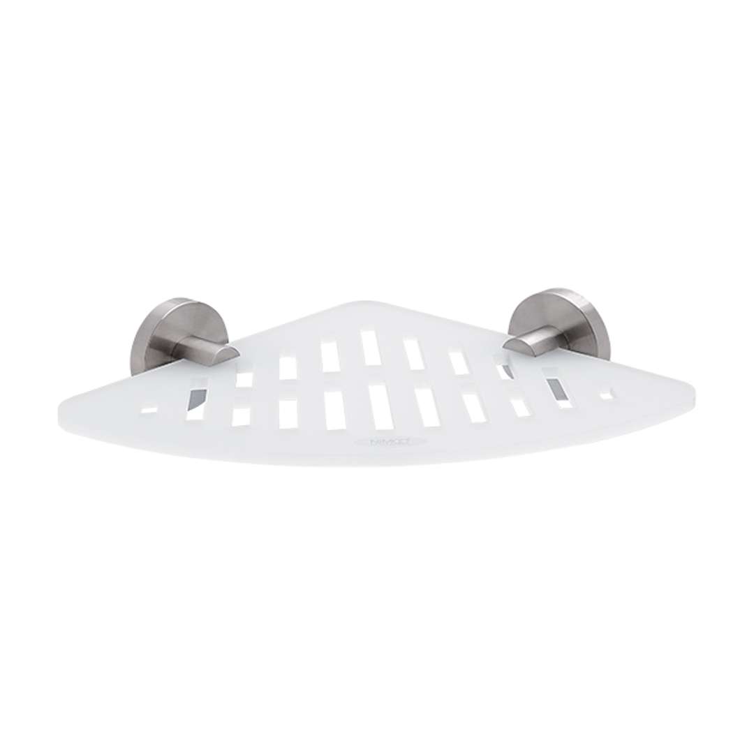 Nimco Unix - Półka narożna IXI, 23 cm, plexi matowa/stal nierdzewna szczotkowana UNM X212-10