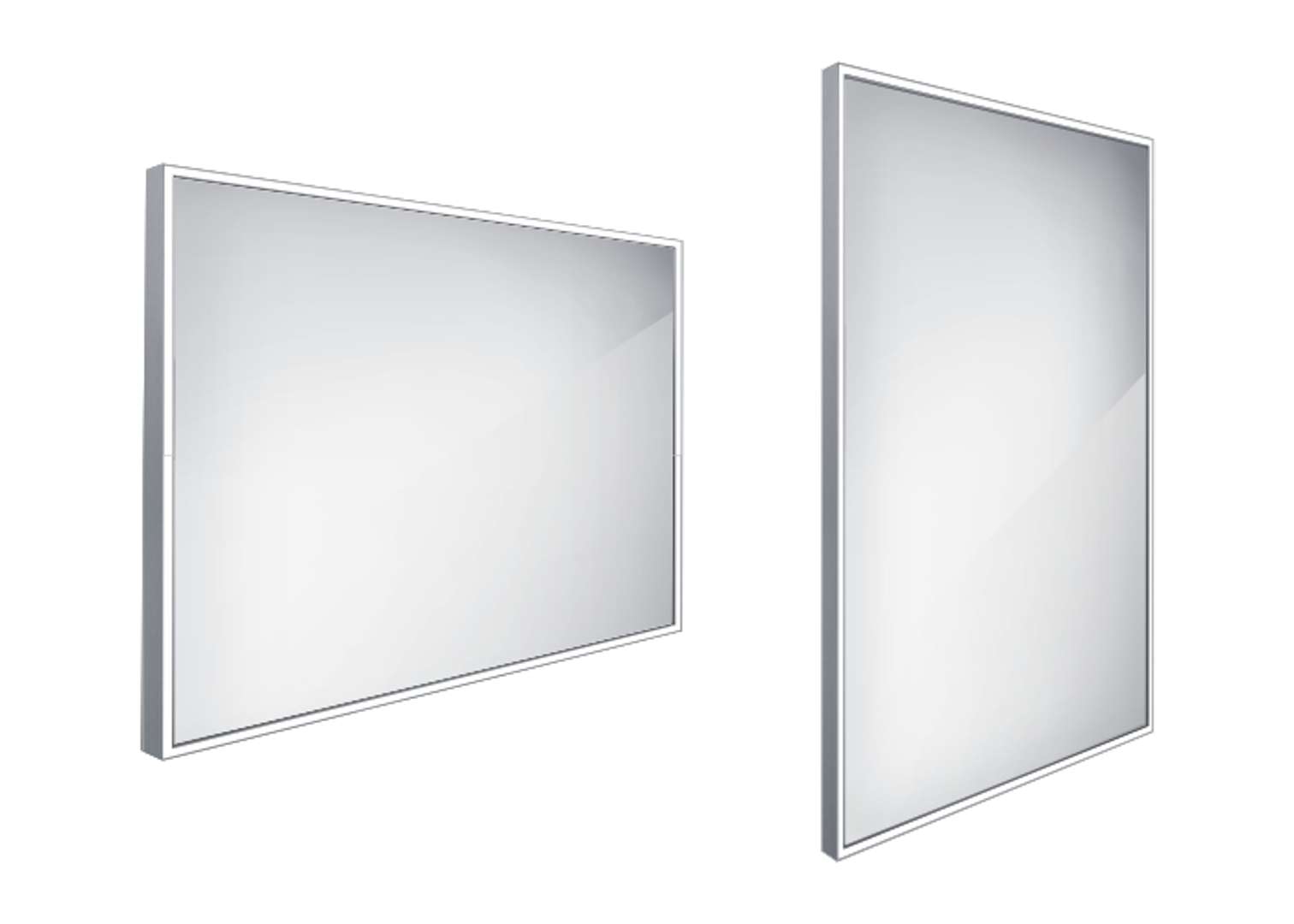 Nimco Lustra - Lustro z oświetleniem LED, 100x70 cm, aluminium ZP 13004