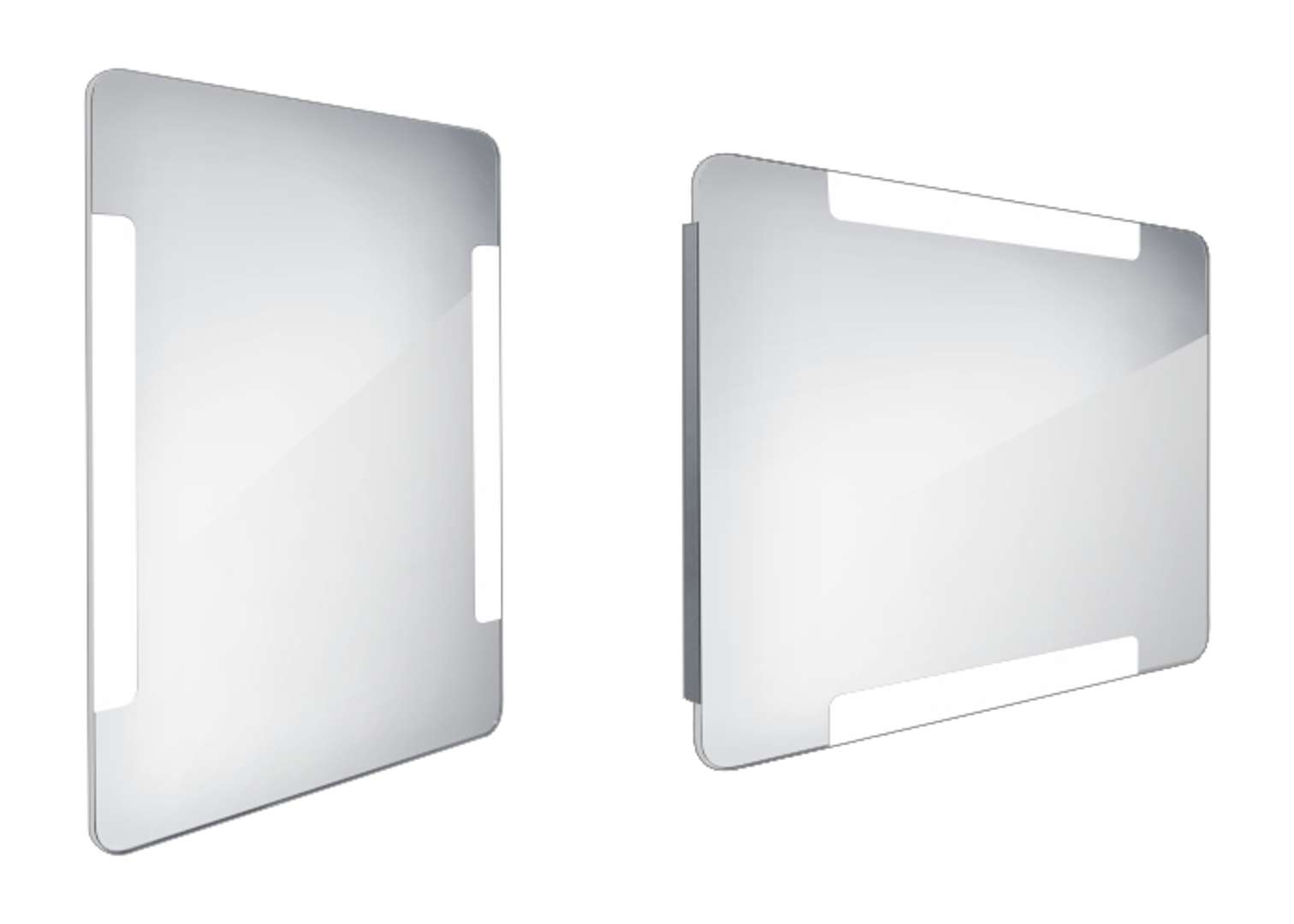 Nimco Lustra - Lustro łazienkowe podświetlane LED 60x80 cm, zaokrąglone, aluminium ZP 18002