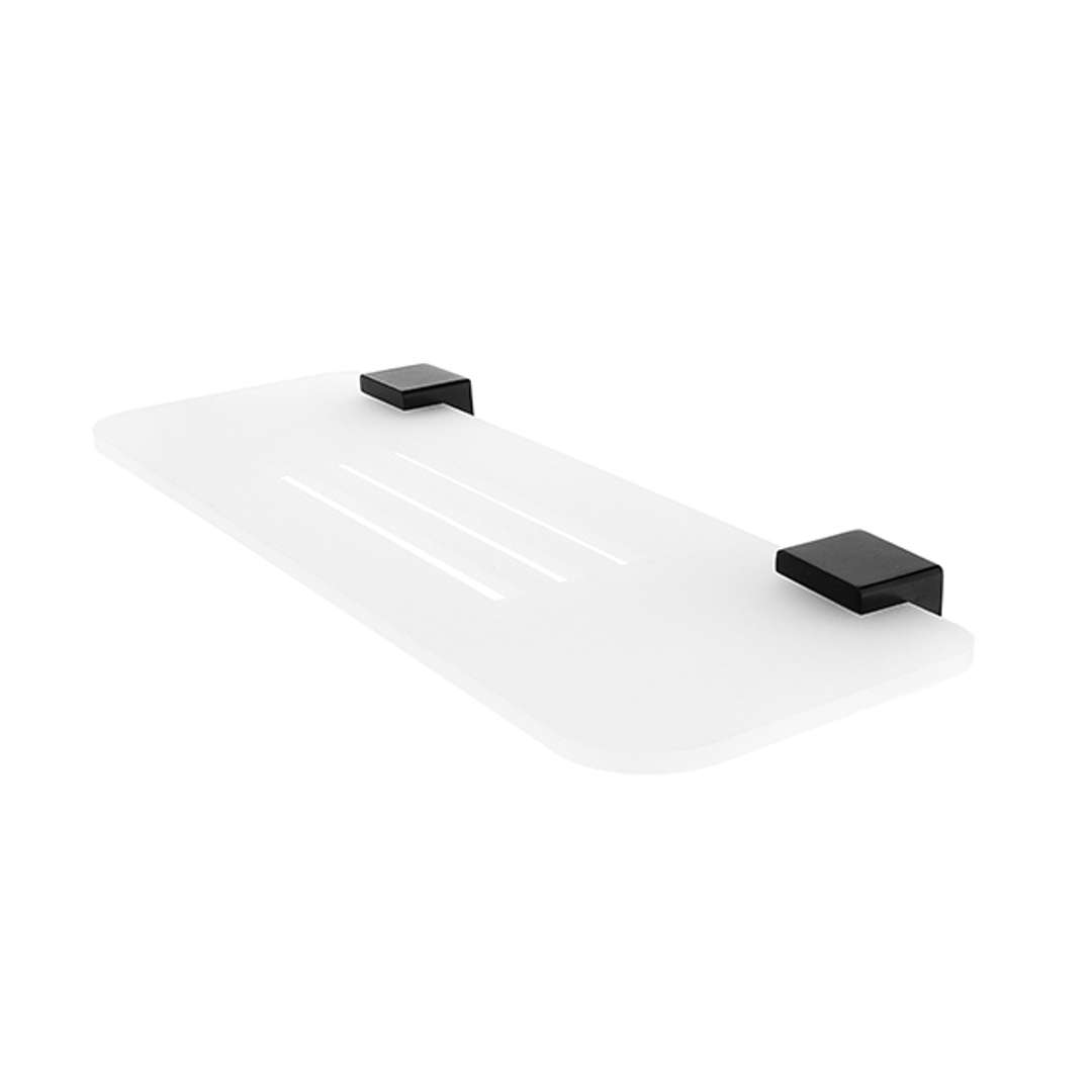 Nimco Kibo - Półka IXI, długość 30 cm, plexi matowa/czarny mat Ki-X330-90