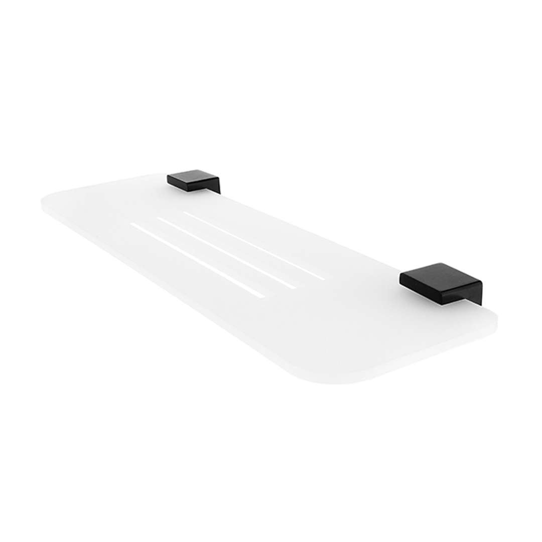 Nimco Kibo - Półka IXI, długość 40 cm, plexi matowa/czarny mat Ki-X340-90