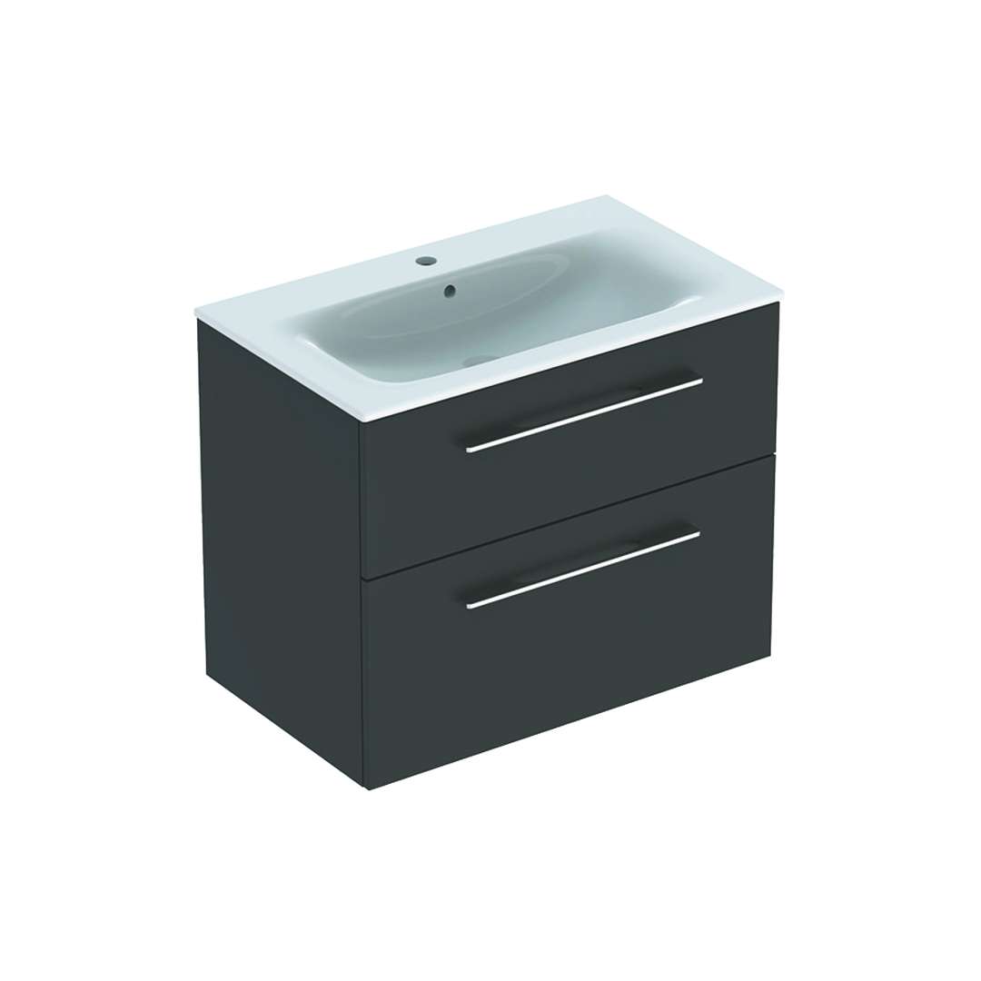 Geberit Selnova Square - Szafka pod zlew 64x79x48 cm, ze zlewem, 2 szufladami, matą lawową 501.241.00.1