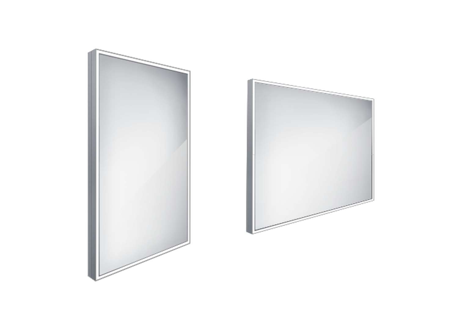 Nimco Lustra - Lustro z oświetleniem LED, 40x60 cm, aluminium ZP 13000