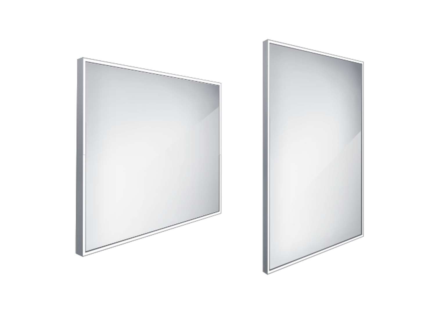 Nimco Lustra - Lustro z oświetleniem LED, 80x70 cm, kwadratowe, aluminiowe ZP 13003