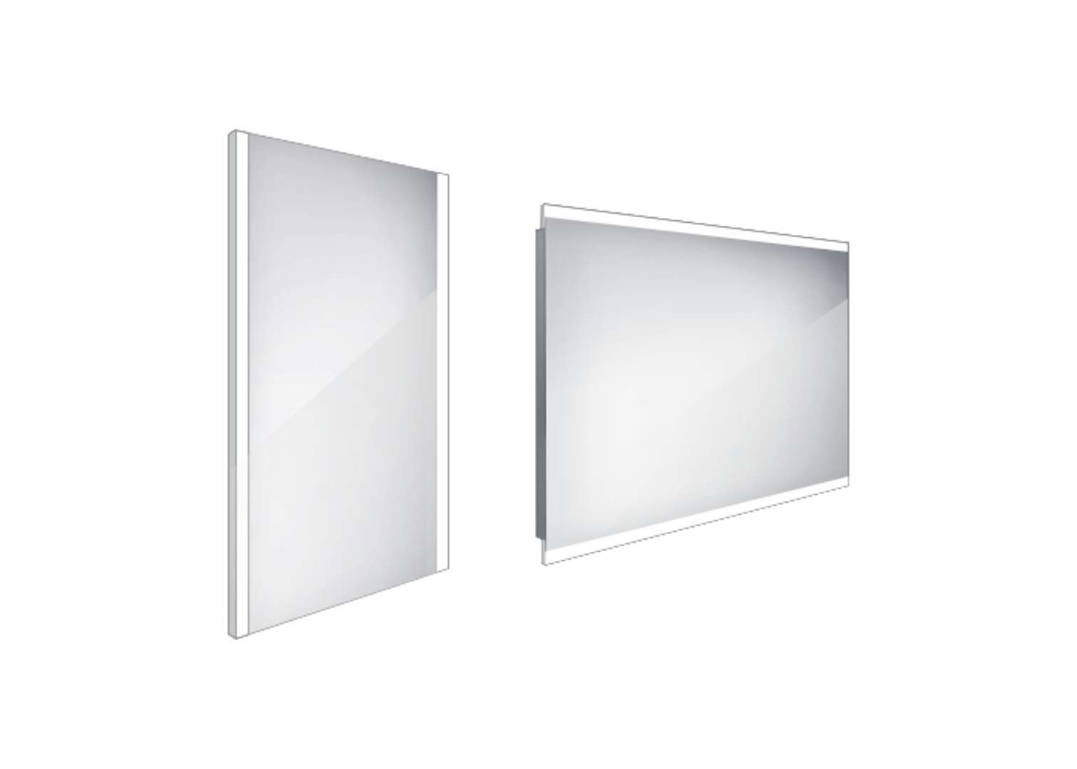 Nimco Lustra - Lustro łazienkowe podświetlane LED 40x60 cm, kwadratowe, aluminiowe ZP 11000