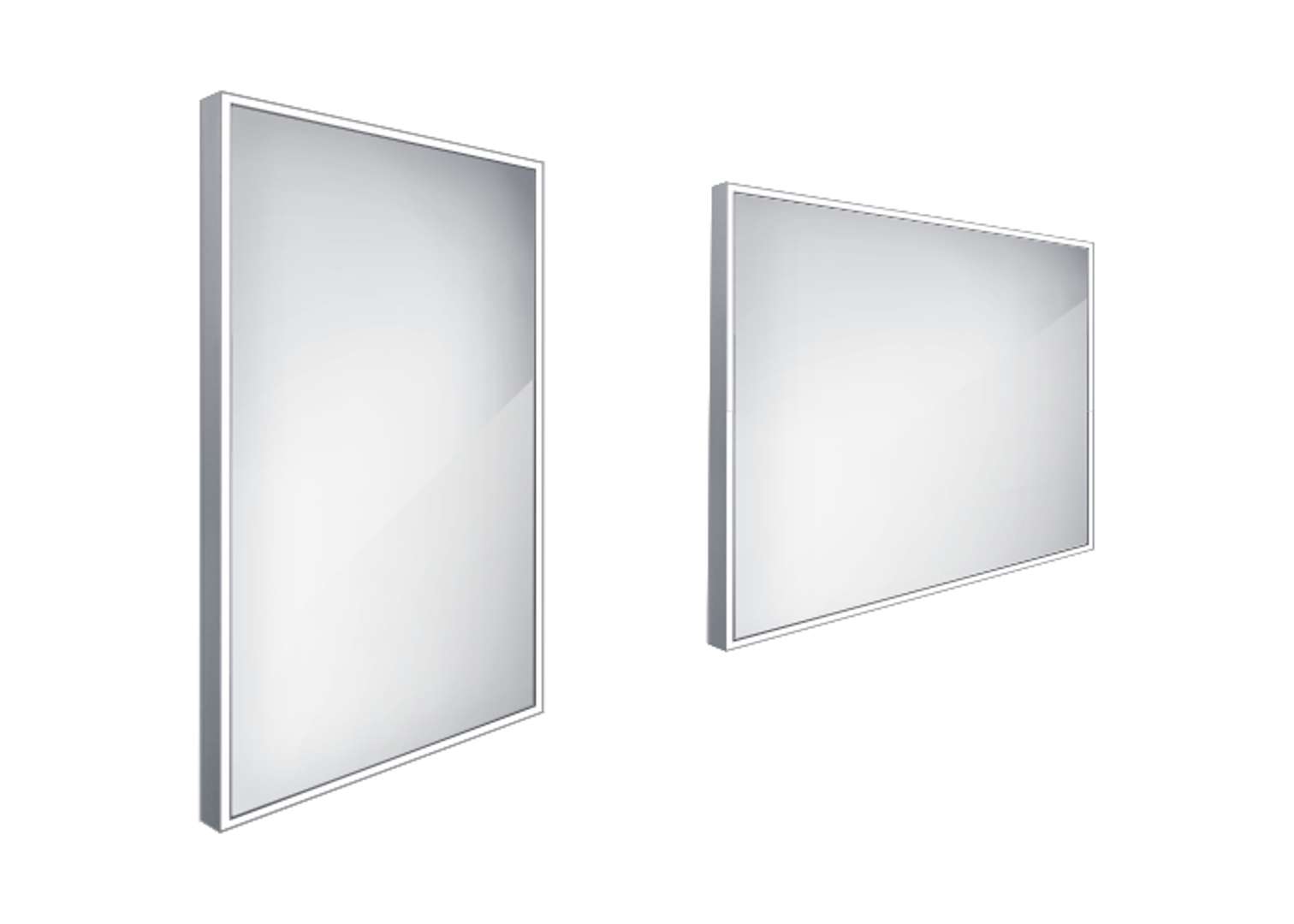 Nimco Lustra - Lustro z oświetleniem LED, 50x70 cm, aluminium ZP 13001