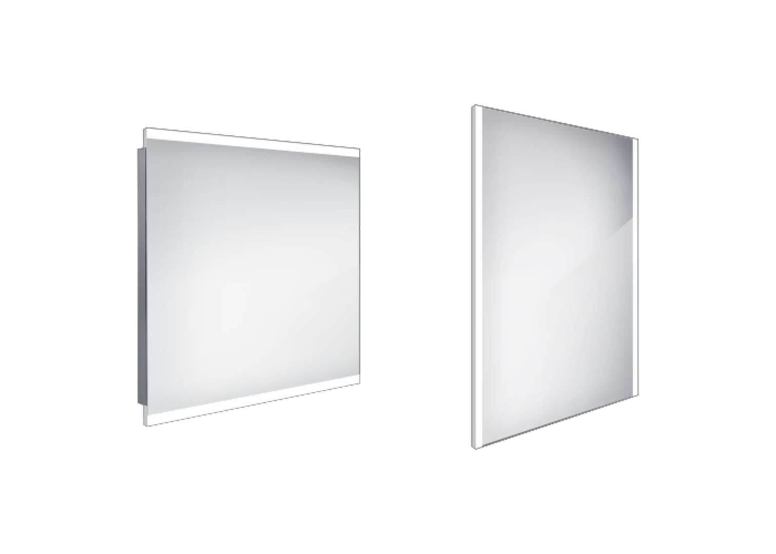 Nimco Lustra - Lustro z oświetleniem LED, 80x70 cm, aluminium ZP 12003
