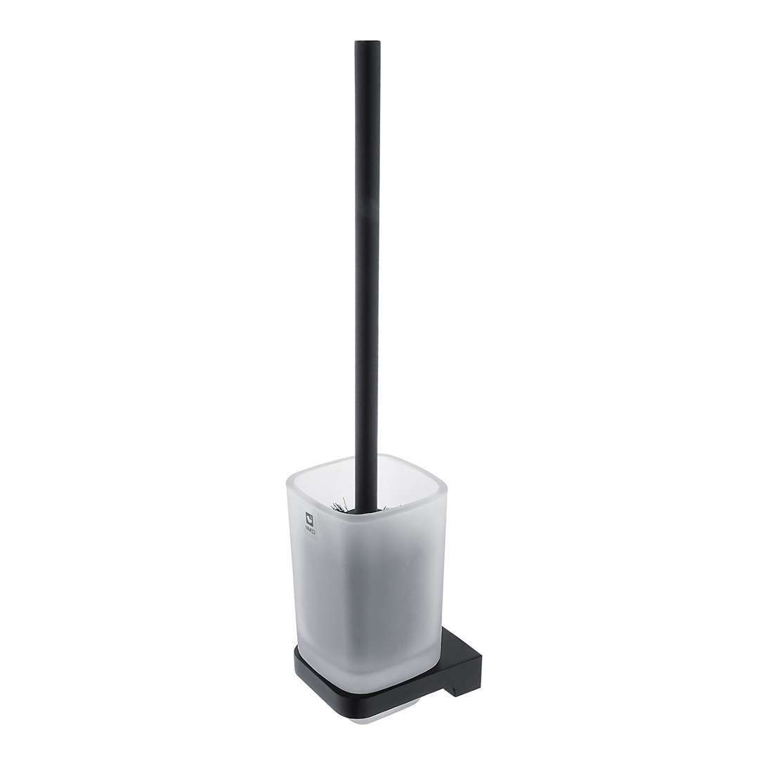 Nimco Maya - Szczotka toaletowa z uchwytem, szkło matowe/czarny mat MAC 29094CN-90
