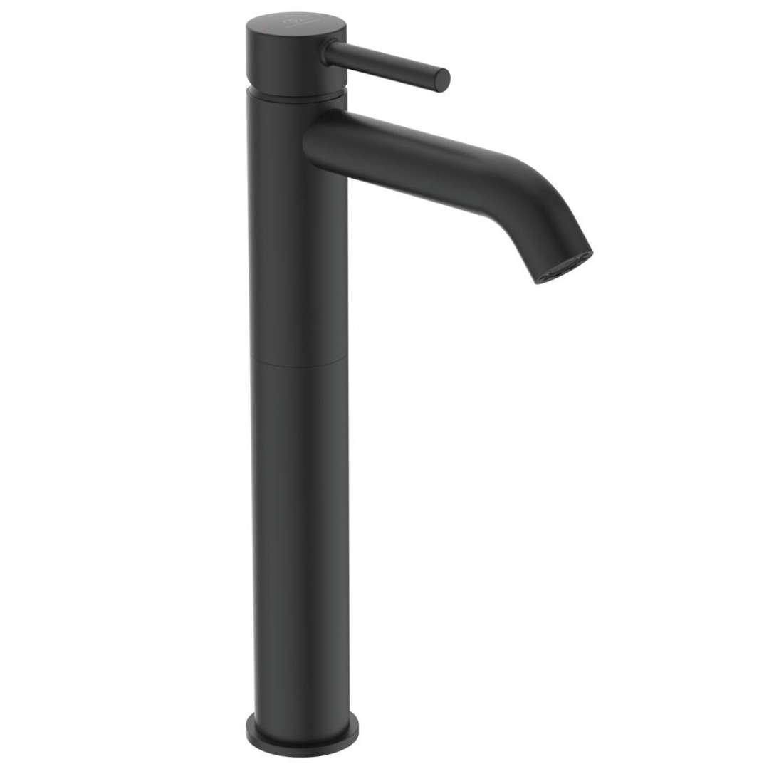 Ideal Standard CeraLine - Bateria umywalkowa z odpływem Click-Clack, czarna BD137XG