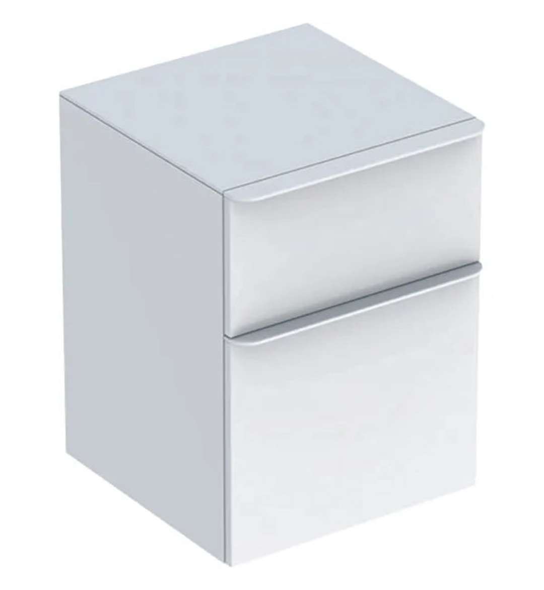 Geberit Smyle Square - Szafka boczna, 2 szuflady, biały połysk 500.357.00.1