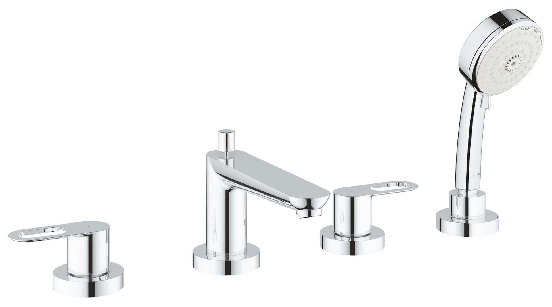 Grohe BauLoop - 4-otworowa bateria na brzegu wanny, chrom 2511900A