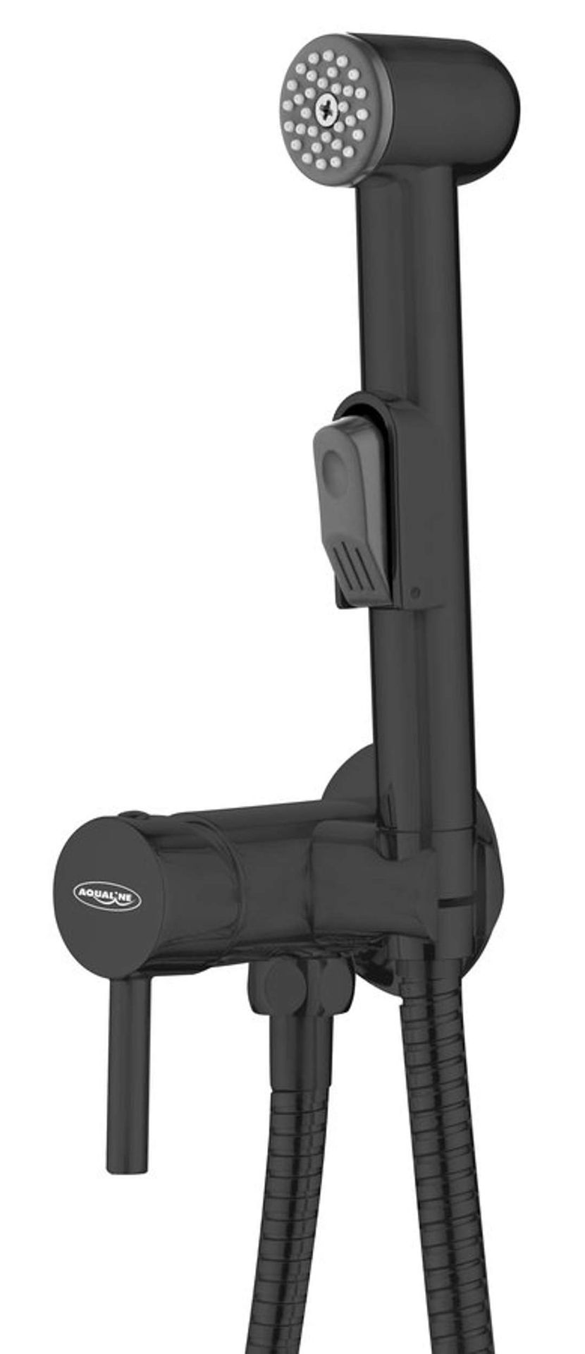 Aqualine Bidet - Podtynkowa bateria bidetowa, ze sprayem, czarna matowa SK302B
