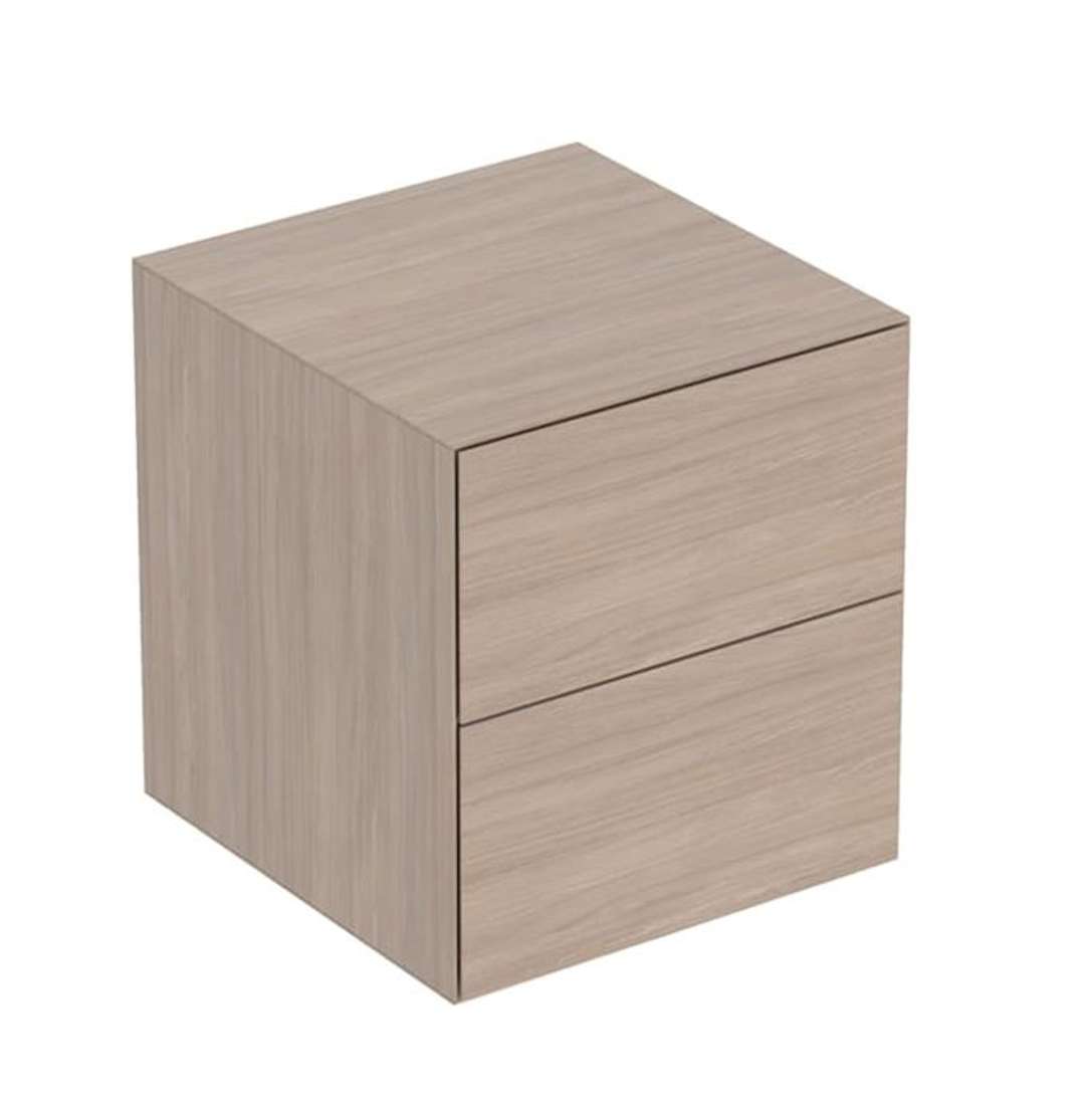 Geberit ONE - Szafka boczna 45x49x47 cm, 2 szuflady, dąb 505.077.00.5