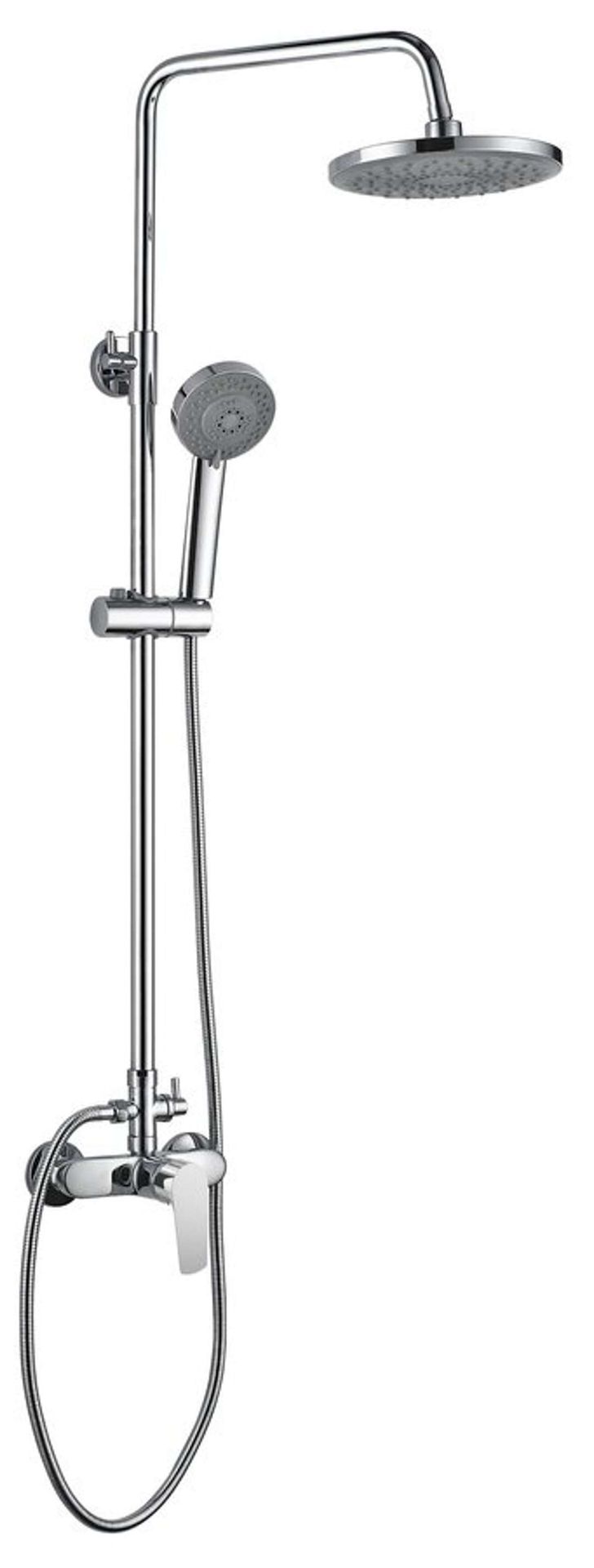 Aqualine Lotta - Zestaw prysznicowy z baterią, 4 strumienie, chrom LT690