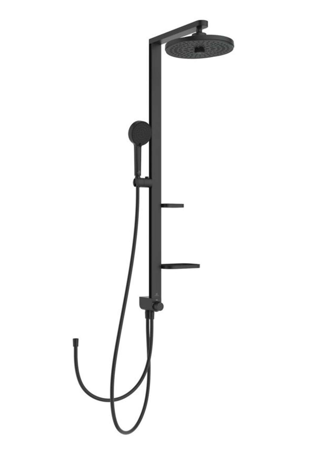 Ideal Standard ALU+ - Zestaw prysznicowy bez baterii, średnica 26 cm, 2 dysze, jedwabiście czarny BD585XG