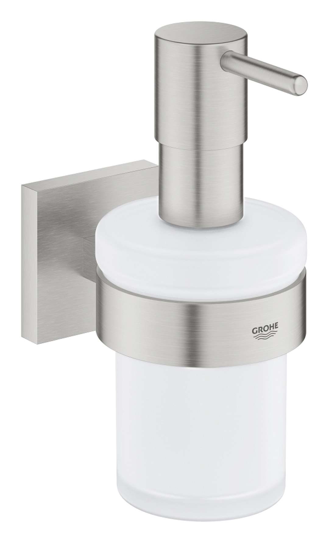 Grohe QuickFix Start Cube - Dozownik do mydła z uchwytem, szkło/Supersteel 41098DC0