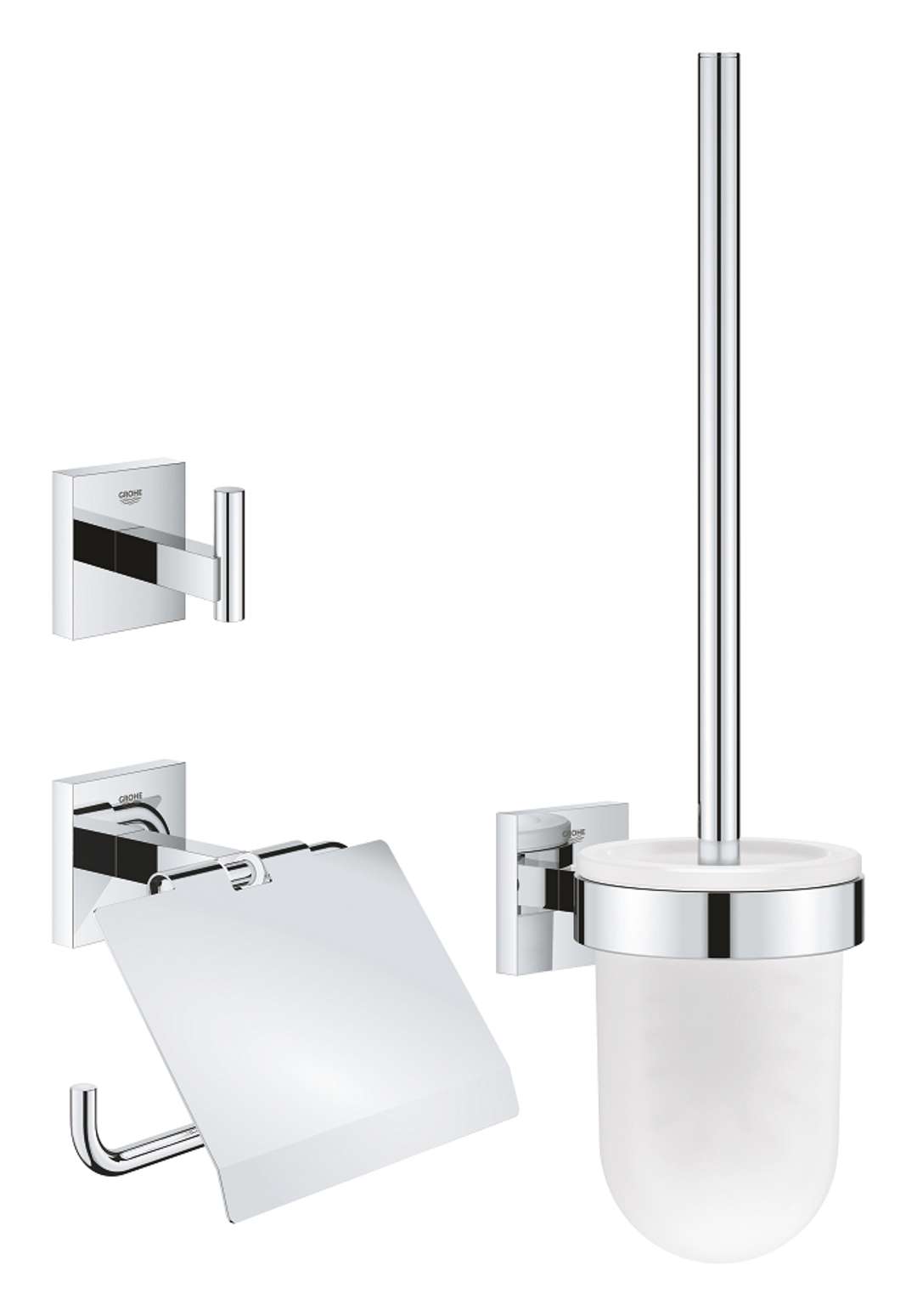 Grohe QuickFix Start Cube - Zestaw akcesoriów łazienkowych 3 w 1, chrom 41123000