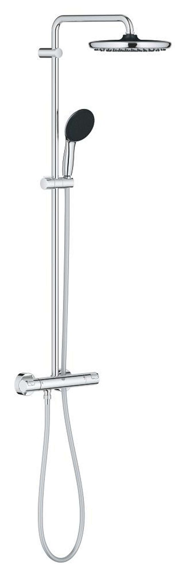 Grohe Vitalio Start - Zestaw prysznicowy z termostatem, średnica 25 cm, 2 strumienie, chrom 26677001