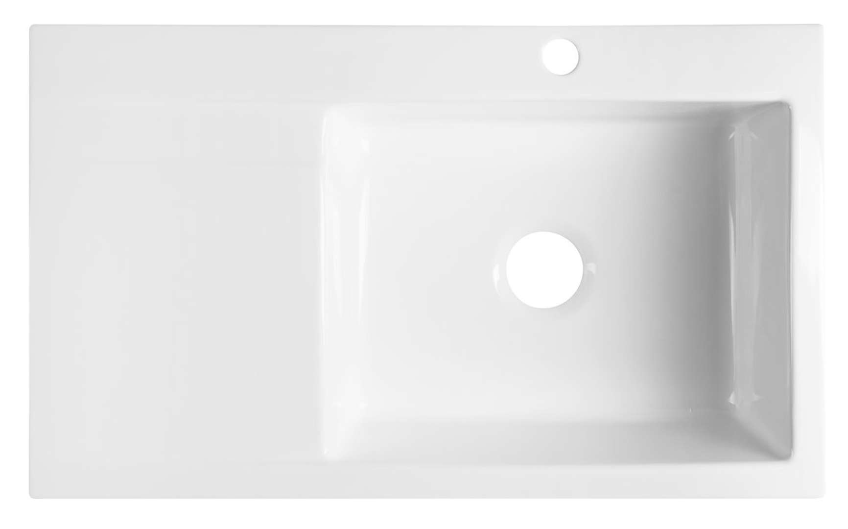 Sapho Avoria - Zlew ceramiczny 86x51 cm, prawy, biały 55086