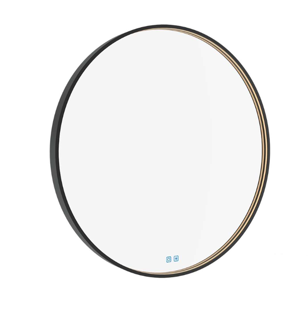 Nimco Lustra - Lustro z oświetleniem LED, średnica 90 cm, czujnik dotykowy, czarne ZPC 31003RVX-90