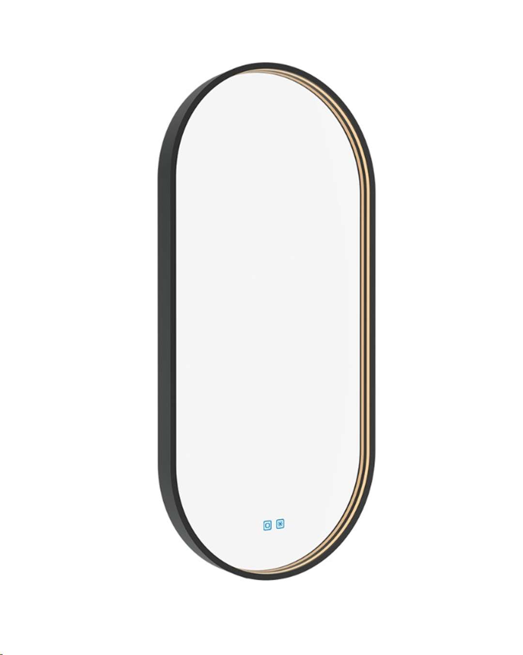 Nimco Lustra - Lustro z oświetleniem LED, 45x90 cm, czujnik dotykowy, czarne ZPC 32003LVX-90