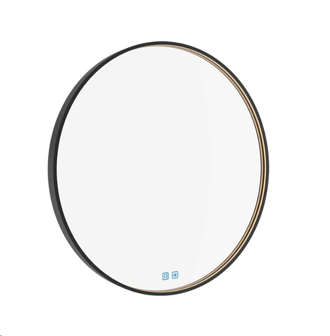 Nimco Lustra - Lustro z oświetleniem LED, średnica 60 cm, czujnik dotykowy, czarne ZPC 31000RVX-90