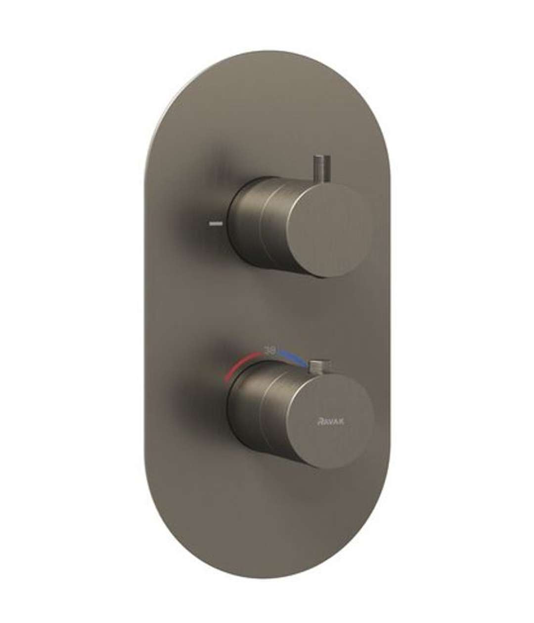 Ravak Espirit - Termostatyczna podtynkowa  bateria wannowa do obsługi dwóch wyjść wody, Brushed Hard Graphite X070323