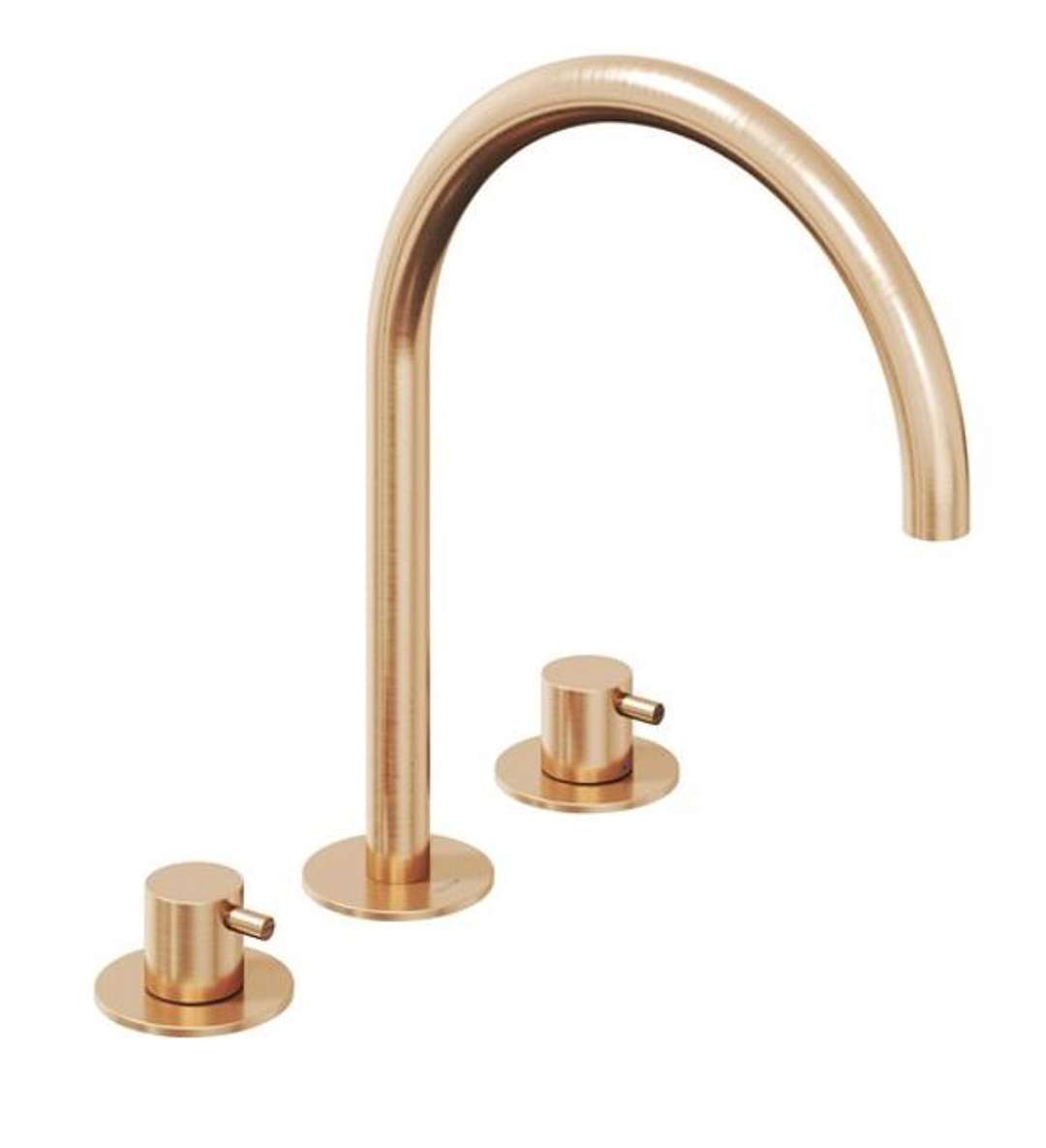 Ravak Espirit - Bateria umywalkowa, montaż 3-otworowy, szczotkowane różowe złoto X070349