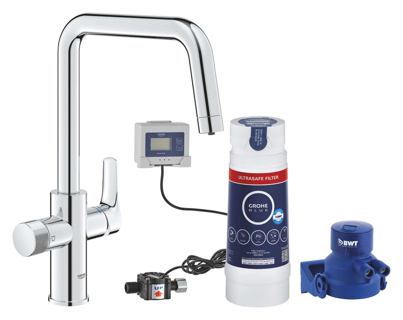 Grohe Blue Pure - Zestaw baterii zlewozmywakowej Start z filtracją Ultrasafe, chrom 30594000