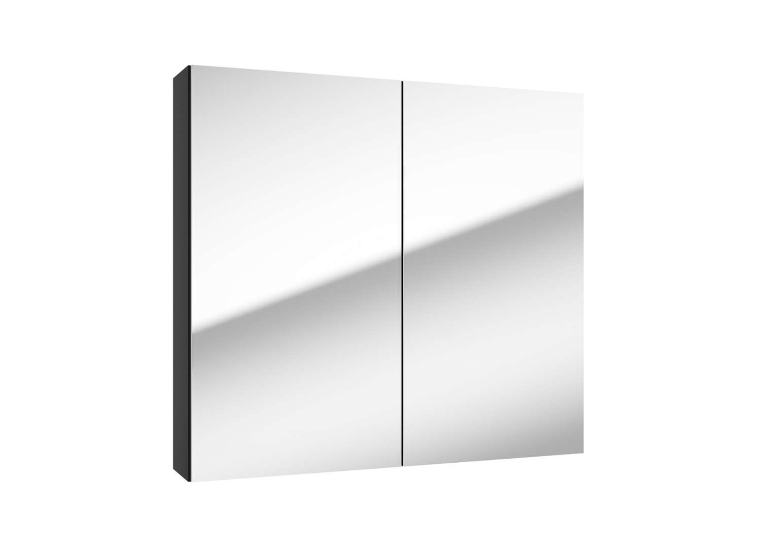 kielle Vega - Szafka z lustrem, 80x73x15 cm, czarny mat 50118804