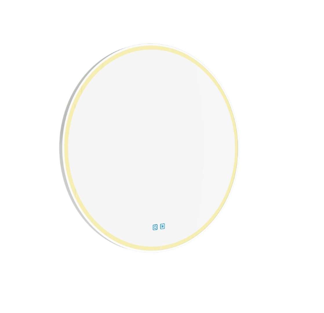 Nimco Lustra - Lustro z oświetleniem LED, średnica 60 cm, czujnik dotykowy, białe ZPB 28000RVX-05