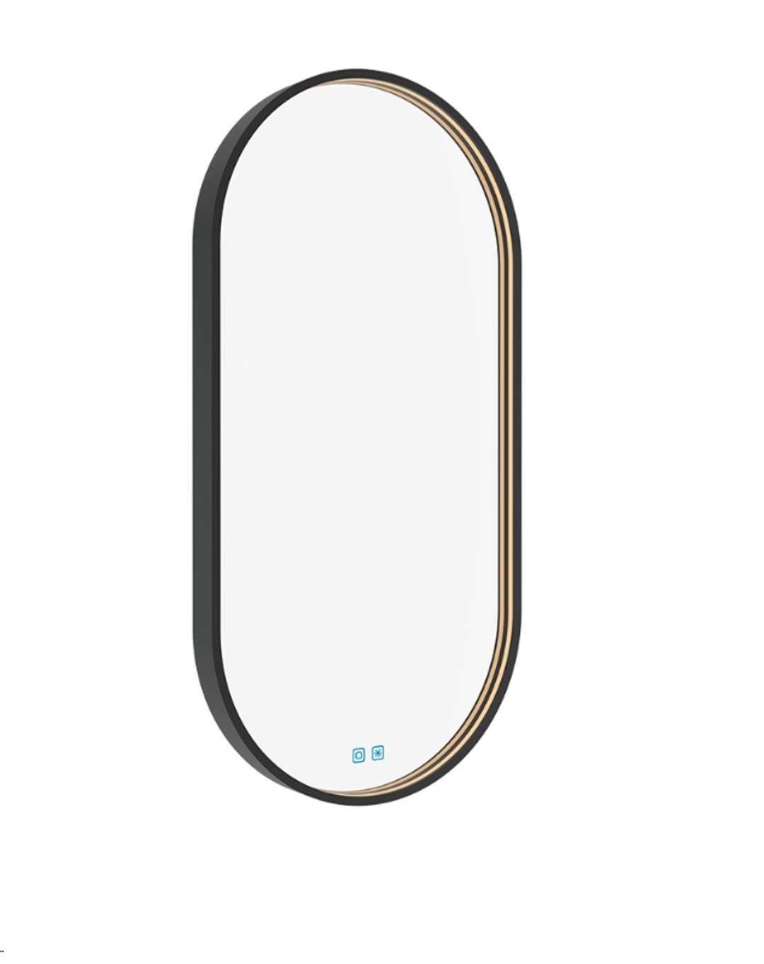 Nimco Lustra - Lustro z oświetleniem LED, 40x80 cm, czujnik dotykowy, czarne ZPC 32002LVX-90