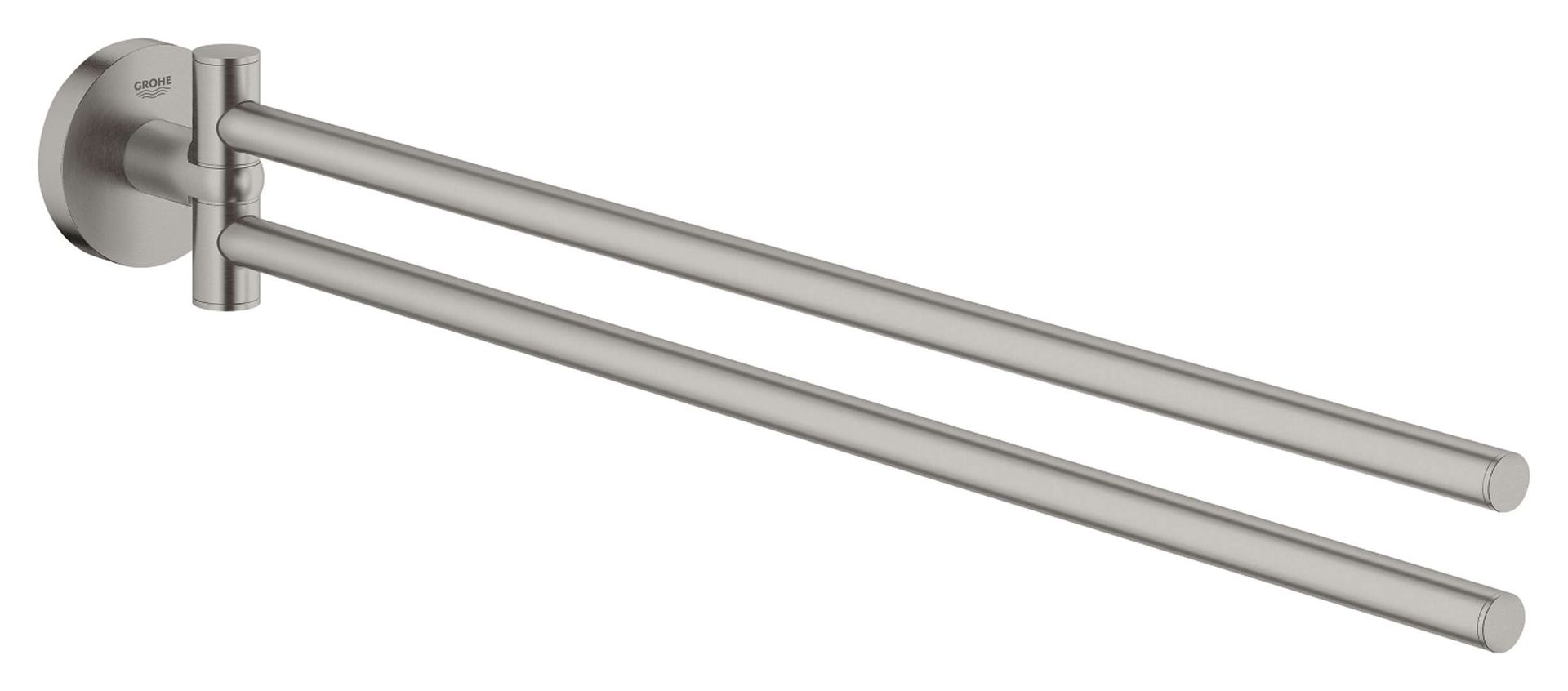 Grohe QuickFix Start - Podwójny wieszak na ręczniki, długość 44 cm, Supersteel 41183DC0