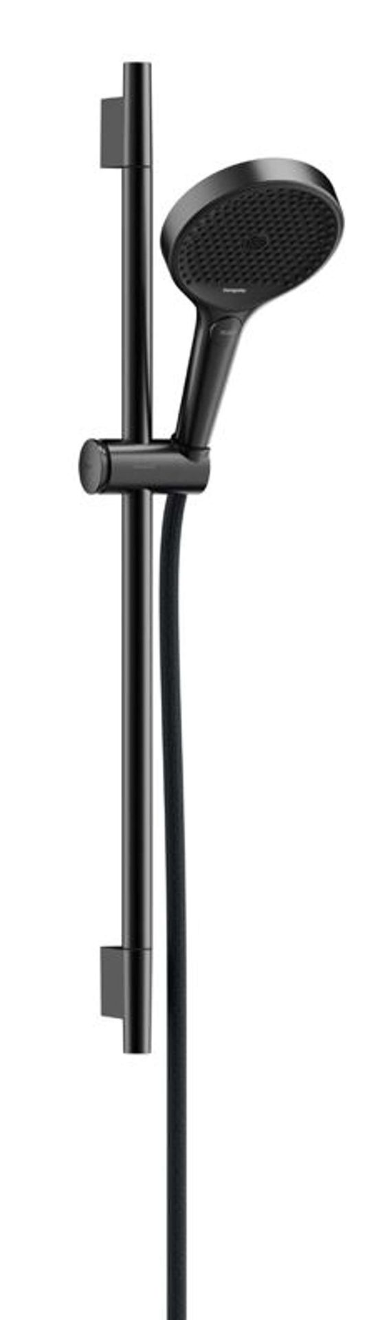 Hansgrohe Rainfinity - Zestaw głowicy prysznicowej, drążka i węża, 3 strumienie, EcoSmart, czarny szczotkowany chrom 28746340