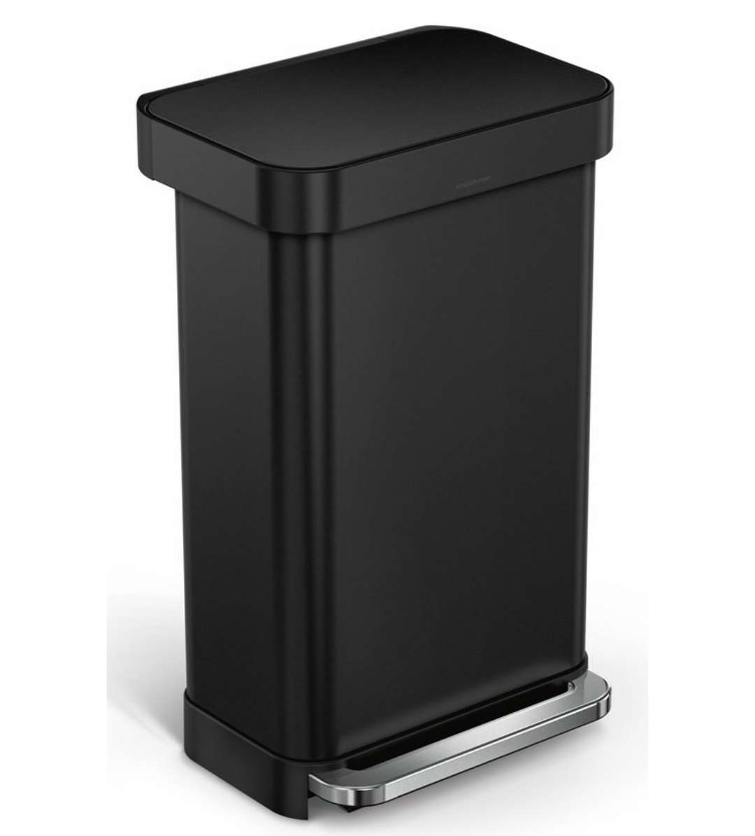 Simplehuman Kosze - Kosz na śmieci 45 l z kieszenią na worki, czarny mat CW2092