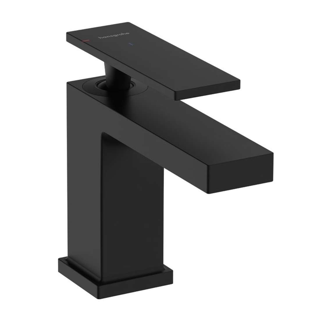 Hansgrohe Tecturis E - Bateria umywalkowa z kompletem odpływowym, CoolStart, EcoSmart, czarny mat 73004670