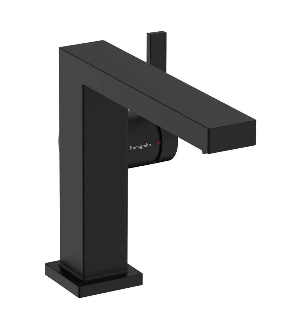 Hansgrohe Tecturis E - Bateria umywalkowa z kompletem odpływowym Push-Open, CoolStart, EcoSmart, czarny mat 73024670