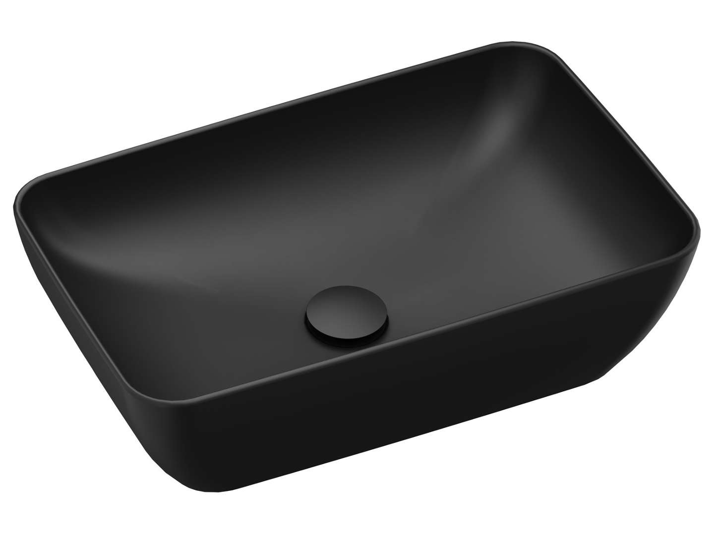 Ravak UNI - Zlew nablatowy 50x31 cm, bez przelewu, czarny mat XJX0D150000